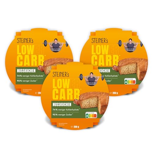 STEINER´s Low Carb Nusskuchen | 74% weniger Kohlenhydrate & 92% weniger Zucker als herkömmliche Nusskuchen | Ballaststoffreich | Glutenfrei | Ideal für gesundheitsbewusste Genießer | 3x 250g STEINER´s Low Carb Nusskuchen | 74% weniger Kohlenhydrate & 92% weniger Zucker als herkömmliche Nusskuchen | Ballaststoffreich | Glutenfrei | Ideal für gesundheitsbewusste Genießer | 3x 250g von STEINER´s