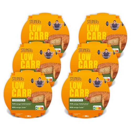 STEINER´s Low Carb Nusskuchen | 74% weniger Kohlenhydrate & 92% weniger Zucker als herkömmliche Nusskuchen | Ballaststoffreich | Glutenfrei | Ideal für gesundheitsbewusste Genießer | 6x 250g STEINER´s Low Carb Nusskuchen | 74% weniger Kohlenhydrate & 92% weniger Zucker als herkömmliche Nusskuchen | Ballaststoffreich | Glutenfrei | Ideal für gesundheitsbewusste Genießer | 6x 250g von STEINER´s