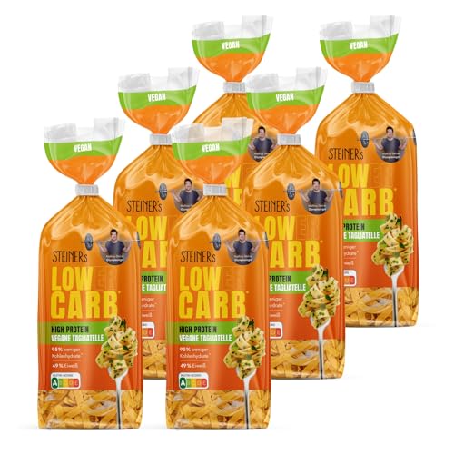 STEINER´s Low Carb High Protein Tagliatelle | 95% weniger Kohlenhydrate | 49g Protein | ballaststoffreich, (STEINER's High Protein Tagliatelle, 6x250g) von STEINER´s