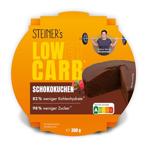 STEINER´s Low Carb Schokokuchen | 82% weniger Kohlenhydrate | 98% weniger Zucker | glutenfrei | ballaststoffreich | ohne Konservierungsstoffe | lange haltbar (Schokokuchen, 300g) von STEINER´s
