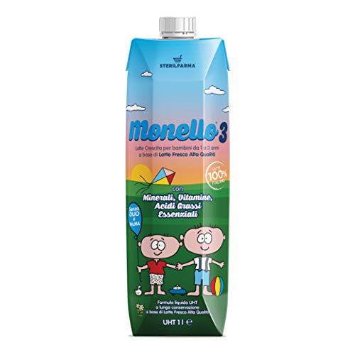 MONELLO 3 FORMULA PER LA CRESCITA A BASE DI LATTE PER BAMBINI DA 1 A 3 ANNI LIQUIDO 1 LITRO MONELLO 3 FORMULA PER LA CRESCITA A BASE DI LATTE PER BAMBINI DA 1 A 3 ANNI LIQUIDO 1 LITRO von STERILFARMA