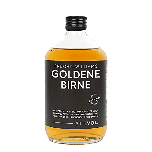 STILVOL. Frucht-Williams Goldene Birne | 500ml | 36% Alkohol | Premium Schnaps mit eingelegter Birne von STILVOL.