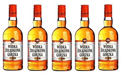 Polnischer Traditions Wodka Polnischer Wodka Zoladkowa Gorzka Polska Wodka 0,5 Liter 5 Flaschen = 2,5 Liter von STOCK