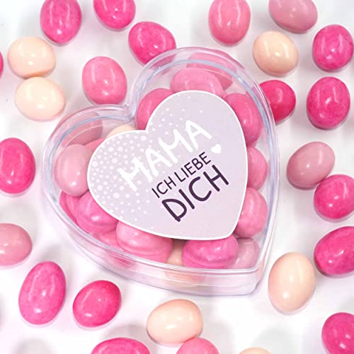 Geschenk Muttertag Geschenkbox Herz für Mama Ich liebe Dich 150g - sehr leckere Premium Mandeln sind das besondere Mitbringsel Idee für Deine Mutter Oma zum Geburtstag von STREUSEL GLÜCK wir streuseln Liebe