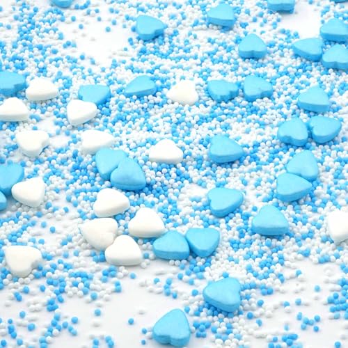 STREUSEL GLÜCK Amore blu blau weiss 40g Zuckerstreusel STREUSEL GLÜCK Sprinkles Tortendeko Geburtstag Kindergeburtstag Hochzeit Verzierung von Plätzchen Torte Kuchen Cupcakes Muffins von STREUSEL GLÜCK wir streuseln Liebe