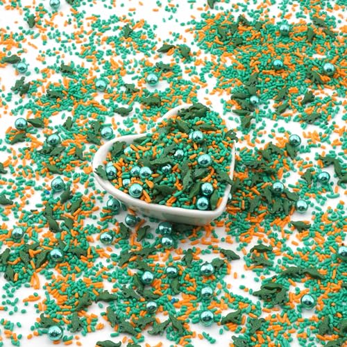 STREUSEL GLÜCK Dino grün orange 40g Zuckerstreusel Streusel Sprinkles Tortendeko Geburtstag Kindergeburtstag Hochzeit Verzierung von Plätzchen Torte Kuchen Cupcakes Muffins von STREUSEL GLÜCK wir streuseln Liebe