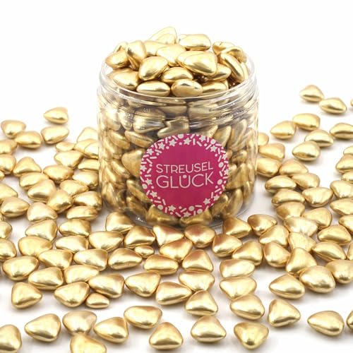 STREUSEL GLÜCK Streusel Schokoherzen gold 180g | ca. 200 Stück goldene Herzen Zuckerstreusel Sprinkles | Tortendeko für Hochzeit Geburtstag Kindergeburtstag Cupcakes | Plätzchen Torte Kuchen Muffins STREUSEL GLÜCK Streusel Schokoherzen gold 180g | ca. 200 Stück goldene Herzen Zuckerstreusel Sprinkles | Tortendeko für Hochzeit Geburtstag Kindergeburtstag Cupcakes | Plätzchen Torte Kuchen Muffins von STREUSEL GLÜCK wir streuseln Liebe