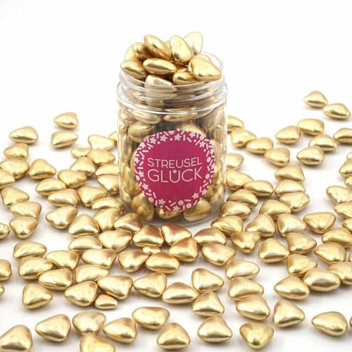 STREUSEL GLÜCK Streusel Schokoherzen gold 90g | ca. 100 Stück goldene Herzen Zuckerstreusel Sprinkles | Tortendeko für Hochzeit Geburtstag Kindergeburtstag Cupcakes | Plätzchen Torte Kuchen Muffins STREUSEL GLÜCK Streusel Schokoherzen gold 90g | ca. 100 Stück goldene Herzen Zuckerstreusel Sprinkles | Tortendeko für Hochzeit Geburtstag Kindergeburtstag Cupcakes | Plätzchen Torte Kuchen Muffins von STREUSEL GLÜCK wir streuseln Liebe