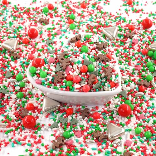 STREUSEL GLÜCK Weihnachtsmix 40g weiss rot grün Rentiere Weihnachtsbaum Zuckerstreusel Weihnachten Tortendeko Torte Cupcakes Muffins Christmas Plätzchen von STREUSEL GLÜCK wir streuseln Liebe