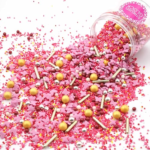 Streusel Butterfly Heaven bunt Mix 90g rosa Zuckerstreusel Ostern Frühling Plätzchen Schmetterlinge | STREUSEL GLÜCK | Sprinkles für Tortendeko Geburtstag Party Muffins Cupcakes Cake Pops von STREUSEL GLÜCK wir streuseln Liebe