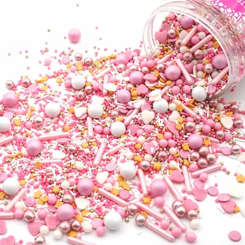 Streusel Glück Erste Liebe weiss rosa gold 180g |Zuckerstreusel für Torten Kuchen Plätzchen | Streudekor & Streusel als Tortendeko für Geburtstag Kindergeburtstag Mädchen | Kuchenstreusel als Deko Streusel Glück Erste Liebe weiss rosa gold 180g |Zuckerstreusel für Torten Kuchen Plätzchen | Streudekor & Streusel als Tortendeko für Geburtstag Kindergeburtstag Mädchen | Kuchenstreusel als Deko von STREUSEL GLÜCK wir streuseln Liebe