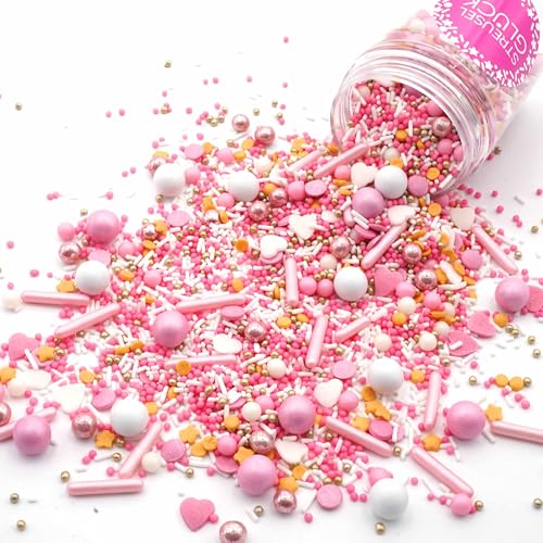 Streusel Glück Erste Liebe weiss rosa gold 90g |Zuckerstreusel für Torten Kuchen Plätzchen | Streudekor & Streusel als Tortendeko für Geburtstag Kindergeburtstag Mädchen | Kuchenstreusel als Deko Streusel Glück Erste Liebe weiss rosa gold 90g |Zuckerstreusel für Torten Kuchen Plätzchen | Streudekor & Streusel als Tortendeko für Geburtstag Kindergeburtstag Mädchen | Kuchenstreusel als Deko von STREUSEL GLÜCK wir streuseln Liebe