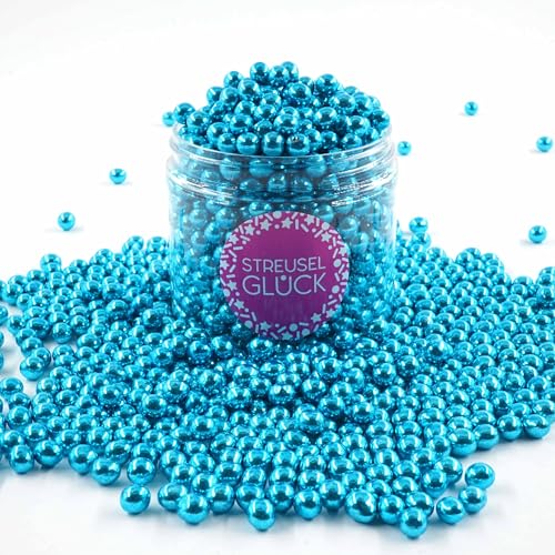 Streusel Glück Schokokugeln Crispy mini blau metallic 150g - Streusel perfekt für Geburtstag Plätzchen Torte Kuchen Cupcakes Muffins Cakepops von STREUSEL GLÜCK wir streuseln Liebe