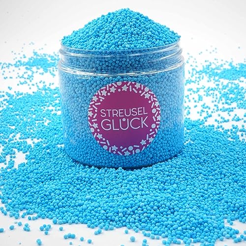 Streusel Glück Streusel Just Pure blau 180g Nonpareilles Zuckerperlen Zuckestreusel Kindergeburtstag Weihnachten Tortendeko Cupcakes Muffins Christmas Kuchenstreusel Plätzchen Torte von STREUSEL GLÜCK wir streuseln Liebe