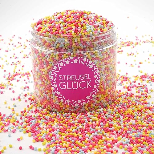 Streusel Glück Streusel Just Pure bunt 180g Nonpareilles Zuckerperlen Zuckestreusel Kindergeburtstag Weihnachten Tortendeko Cupcakes Muffins Christmas Kuchenstreusel Plätzchen Torte von STREUSEL GLÜCK wir streuseln Liebe