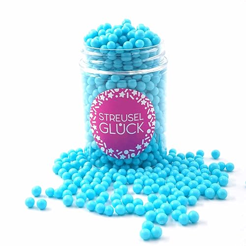 Streusel Pure Love blau hellblau 90g Zuckerperlen - STREUSEL GLÜCK - Zuckerstreusel Kindergeburtstag Weihnachten Tortendeko Cupcakes Muffins Christmas Kuchenstreusel Plätzchen Torte von STREUSEL GLÜCK wir streuseln Liebe