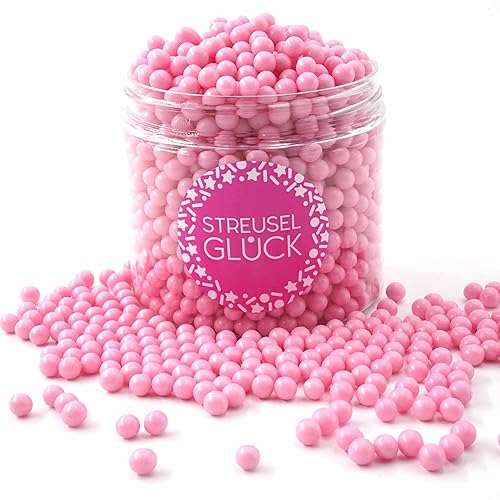 Streusel Pure Love rosa 180g Zuckerperlen - STREUSEL GLÜCK - Zuckerstreusel Kindergeburtstag Weihnachten Tortendeko Cupcakes Muffins Christmas Kuchenstreusel Plätzchen Torte von STREUSEL GLÜCK wir streuseln Liebe