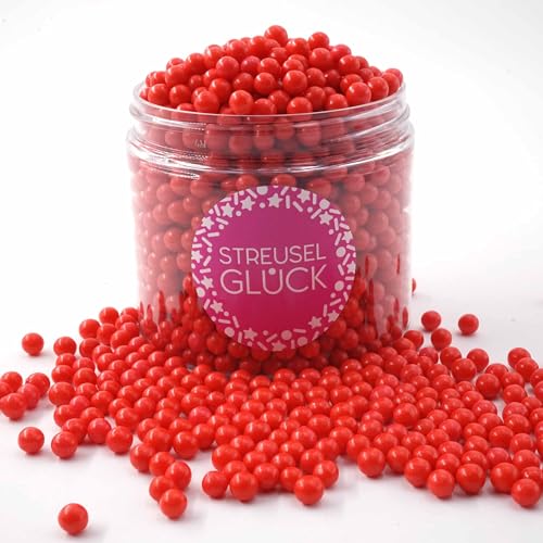 Streusel Pure Love rot 180g STREUSEL GLÜCK Zuckerstreusel Muttertag Hochzeit Sprinkles Cupcakes Kindergeburstag Tortendeko Plätzchen verzieren Kuchenstreusel von STREUSEL GLÜCK wir streuseln Liebe