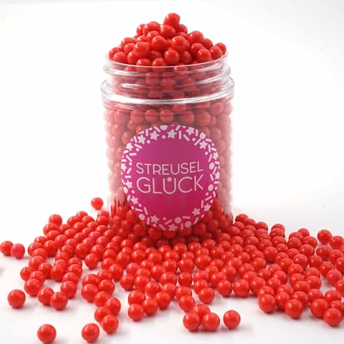 Streusel Pure Love rot 90g STREUSEL GLÜCK Zuckerstreusel Muttertag Hochzeit Sprinkles Cupcakes Kindergeburstag Tortendeko Plätzchen verzieren Kuchenstreusel von STREUSEL GLÜCK wir streuseln Liebe