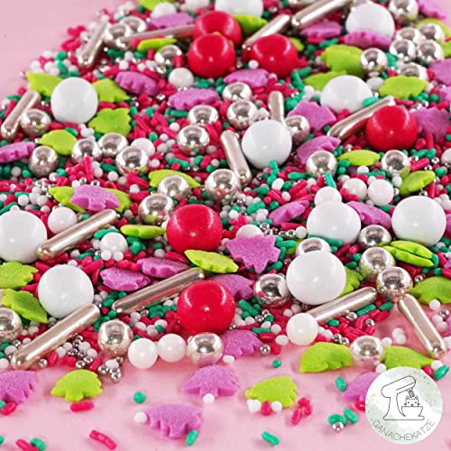 Streusel Weihnachten Crazy Christmas pink grün Weihnachtsbäume 180g | STREUSEL GLÜCK | bunte Weihnachtsstreusel Zuckerstreusel Sprinkles Christmas Tortendeko Plätzchen verzieren Kuchenstreusel von STREUSEL GLÜCK wir streuseln Liebe