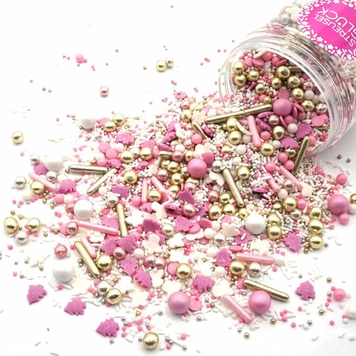 Streusel Weihnachten Engelchen 180g rose weiss rosa gold silber | STREUSEL GLÜCK | bunte Weihnachtsstreusel Zuckerstreusel Sprinkles Christmas Tortendeko Plätzchen verzieren Kuchenstreusel von STREUSEL GLÜCK wir streuseln Liebe