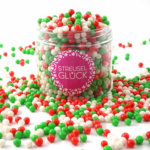 Streusel Weihnachten Pure Love Santa 180g weiss rosa rot grün | STREUSEL GLÜCK | Weihnachtsstreusel Zuckerstreusel Sprinkles Christmas Tortendeko Plätzchen verzieren Kuchenstreusel von STREUSEL GLÜCK wir streuseln Liebe