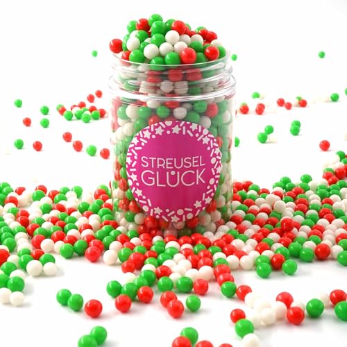 Streusel Weihnachten Pure Love Santa 90g weiss rosa rot grün | STREUSEL GLÜCK | Weihnachtsstreusel Zuckerstreusel Sprinkles Christmas Tortendeko Plätzchen verzieren Kuchenstreusel von STREUSEL GLÜCK wir streuseln Liebe