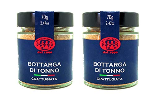 Grated Tuna Bottarga Su Tianu Sardu - 2 Packs of 70g (2.47oz) - Handmade in Sardinia, Italy - Salted and Dried Tuna roe - Mediterranean Caviar - Artisanal Sardinian Production Kosher von NIANWUDU