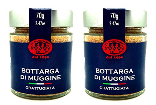 Geriebene Meeräsche Bottarga Su Tianu Sardu - 2 Packungen mit 70g - Handgefertigt in Sardinien, Italien - Kaviar des Mittelmeers - Sardische Handwerksproduktion als Kosher zertifiziert Geriebene Meeräsche Bottarga Su Tianu Sardu - 2 Packungen mit 70g - Handgefertigt in Sardinien, Italien - Kaviar des Mittelmeers - Sardische Handwerksproduktion als Kosher zertifiziert von SU TIANU SARDU