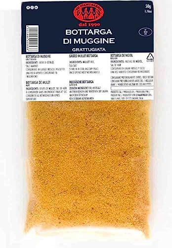 Geriebene Meeräsche Bottarga Su Tianu Sardu 50g - Handgefertigt in Sardinien, Italien - Gesalzene und getrocknete Meeräsche-Eier - Kaviar des Mittelmeers - Sardische Handwerksproduktion Kosher von SU TIANU SARDU