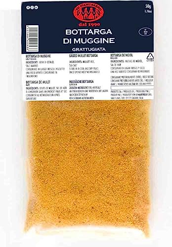 Geriebene Meeräsche Bottarga Su Tianu Sardu 50g - Handgefertigt in Sardinien, Italien - Gesalzene und getrocknete Meeräsche-Eier - Kaviar des Mittelmeers - Sardische Handwerksproduktion Kosher von SU TIANU SARDU