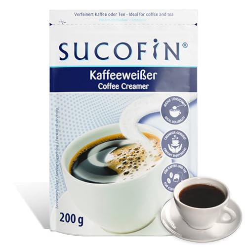 SUCOFIN Kaffeeweißer Pulver 1 x 200g leicht löslich, ideal für Kaffee/Tea, reicht für 80 Tassen, lange haltbar, perfekter Ersatz zu Milchpulver von SUCOFIN