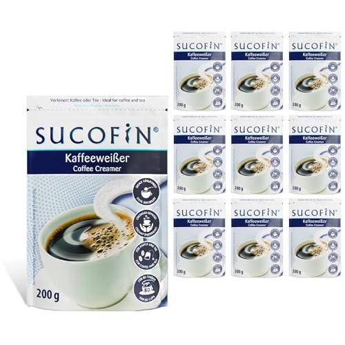 SUCOFIN Kaffeeweißer Pulver 10 x 200g leicht löslich, ideal für Kaffee/Tea, reicht für 800 Tassen, lange haltbar, perfekter Ersatz zu Milchpulver von SUCOFIN