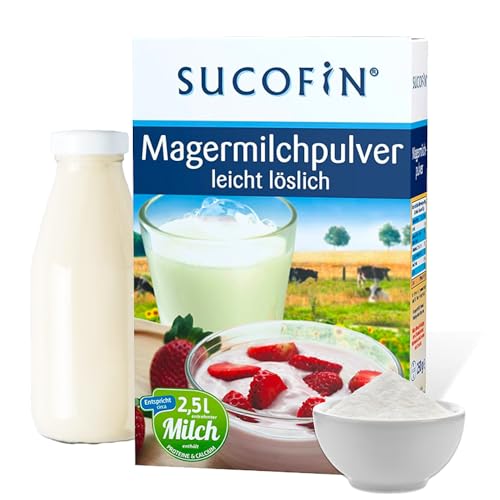 SUCOFIN Magermilchpulver 27 x 250g Vorteilspack, leicht löslich, Ideal als Kaffeeweißer und zum Kochen, Backen, für Müsli, Desserts, perfekt für Restaurant, Büro, zuhause, Café, Gasthaus von SUCOFIN