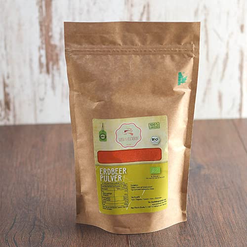 süssundclever.de® Bio Erdbeeren | Pulver | gefriergetrocknet | 250 g | plastikfrei und ökologisch-nachhaltig abgepackt von SÜSSUNDCLEVER.DE est 2016