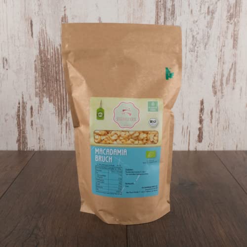 süssundclever.de® Bio Macadamiabruch | Macadamiakerne | 1,0 kg | Macadamia | Style 6 | plastikfrei und ökologisch-nachhaltig abgepackt von SÜSSUNDCLEVER.DE est 2016