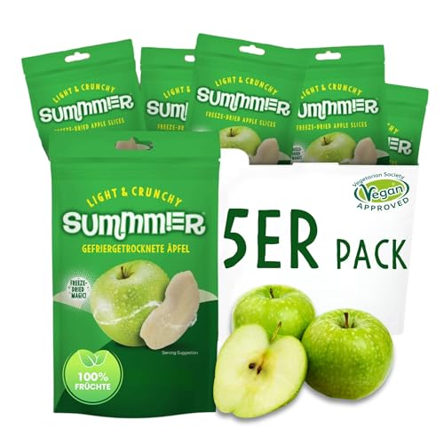 Summmer Gefriergetrocknete Apfel Früchte, 5 Stück, Einzelserve-Packung, ohne Zuckerzusatz, 100% natürliche, gefriergetrocknete Snacks (55 g) Summmer Gefriergetrocknete Apfel Früchte, 5 Stück, Einzelserve-Packung, ohne Zuckerzusatz, 100% natürliche, gefriergetrocknete Snacks (55 g) von SUMMMER