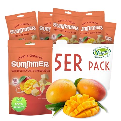 Summmer Gefriergetrocknete Mango Früchte, 5 Stück, Einzelserve-Packung, ohne Zuckerzusatz, 100% natürliche, gefriergetrocknete Snacks (55 g) Summmer Gefriergetrocknete Mango Früchte, 5 Stück, Einzelserve-Packung, ohne Zuckerzusatz, 100% natürliche, gefriergetrocknete Snacks (55 g) von SUMMMER