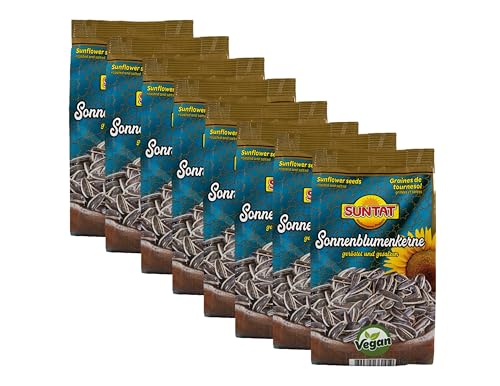 SUNTAT Sonnenblumenkerne, geröstet & gesalzen, 8er Pack (8 x 150 g) von SUNTAT