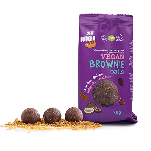 SUPER FUDGiO BIO Bio Energy Ball Brownie | Organic Dattel Kugeln 70 g | Vegan & Gesunde Snacks für Zwischendurch (1 Stück) (1 Stück) von SUPER FUDGiO
