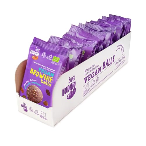 SUPER FUDGiO BIO Bio Energy Ball Brownie | Organic Dattel Kugeln 70 g | Vegan & Gesunde Snacks für Zwischendurch (1 Stück) (1 Stück (10er Pack)) von SUPER FUDGiO