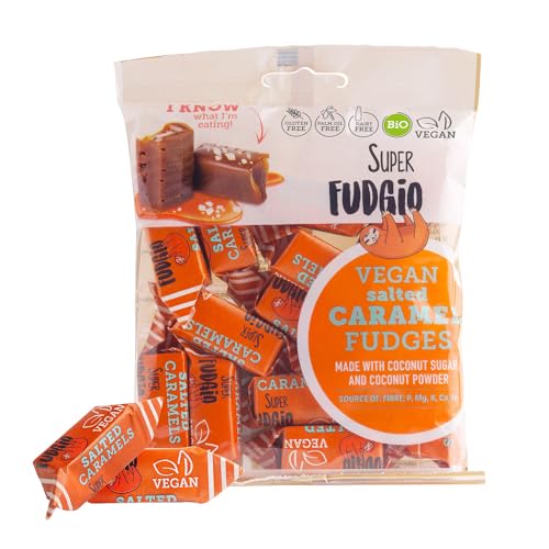 SUPER FUDGiO BIO Bonbons - Karamell und Salz - Vegan und Glutenfrei - Organic Karamellbonbons ohne Palmöl - mit Bio Kokosmilch und Kokosnusszucker | 6x150g Multipack | Karamell und Salz von SUPER FUDGiO