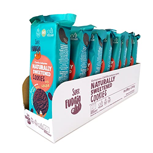 SUPER FUDGiO BIO Kekse | Organic Vegane Cookies natürlich gesüßt mit Agave - ohne Palmöl | gesundes Naschen | 8 x 130 g von SUPER FUDGiO