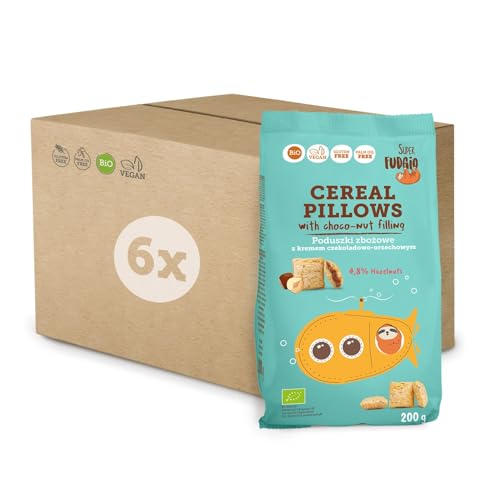 SUPER FUDGiO Bio Frühstücks-Cerealien | Glutenfrei Vegane | ohne Künstliche Aromen | mit Schokoladen-Haselnuss-Creme 200 g (6er Pack) von SUPER FUDGiO