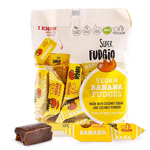 SUPER FUDGiO BIO Bonbons - Banana - Vegan und Glutenfrei - Organic Karamellbonbons ohne Palmöl - mit Bio Kokosmilch und Kokosnusszucker | 150g Banana von SUPER FUDGiO