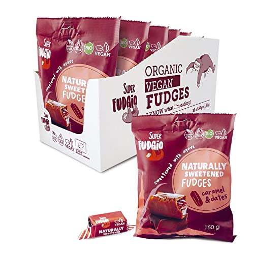 SUPER FUDGiO Organic Bonbons - Agave und Datteln – Vegan und Glutenfrei ohne Palmöl - mit Bio Kokosmilch und Kokosnusszucker | 10 X 150g von SUPER FUDGiO