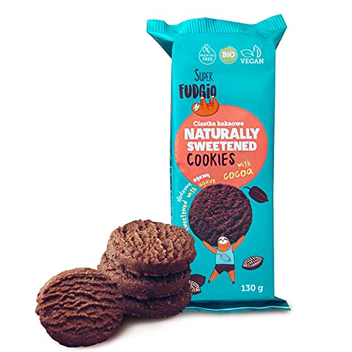 SUPER FUDGiO Organic Kakao Kekse | BIO Vegane Cookies natürlich gesüßt mit Agave - ohne Palmöl | gesundes Naschen | Geschmack: Kakao von SUPER FUDGiO