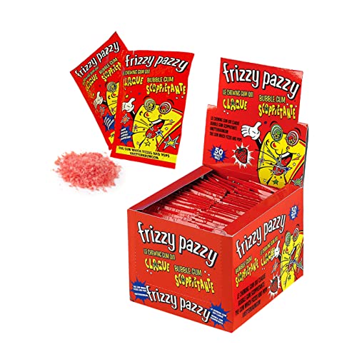 CASA DEL DOLCE Frizzy Pazzy Erdbeere, Beutel mit 7 g, Display mit 50 Stück, Bubble Gum, hergestellt in Italien, Geschenkidee für Geburtstage und Feste von Casa del Dolce
