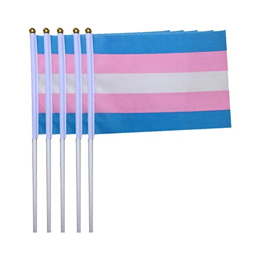 50 Stück Handschwenkende Flagge Transgender-parade-banner Mini-stick-flagge Flagge Der Transgender-parade Gay-pride-banner Tragbar Polyestertuch von Supvox