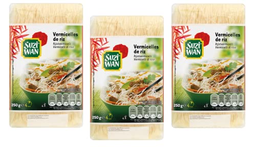 3x Suzi Wan Vermicelli di Riso Reisnudeln Nudelnest aus Reismehl 250g Packung von SUZI WAN